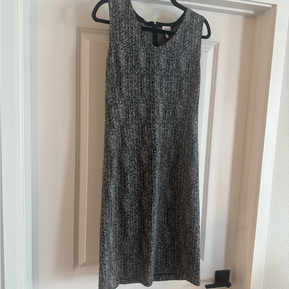 Armani Collezioni Black and White Midi Dress